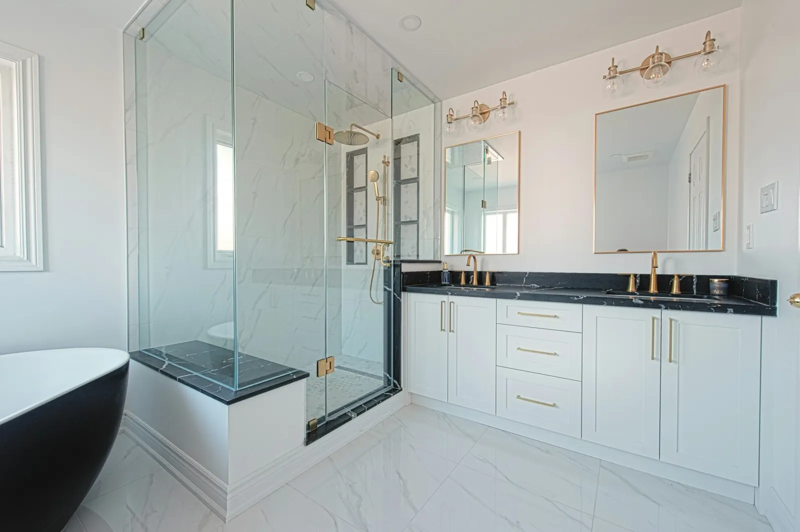 Bathroom with generous walk-in shower