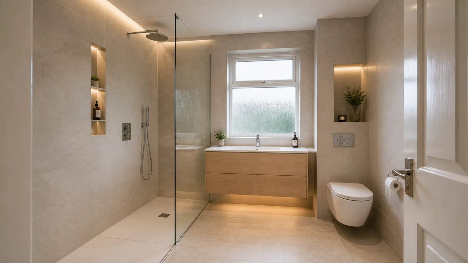 Complete fitted bathroom after professional installation